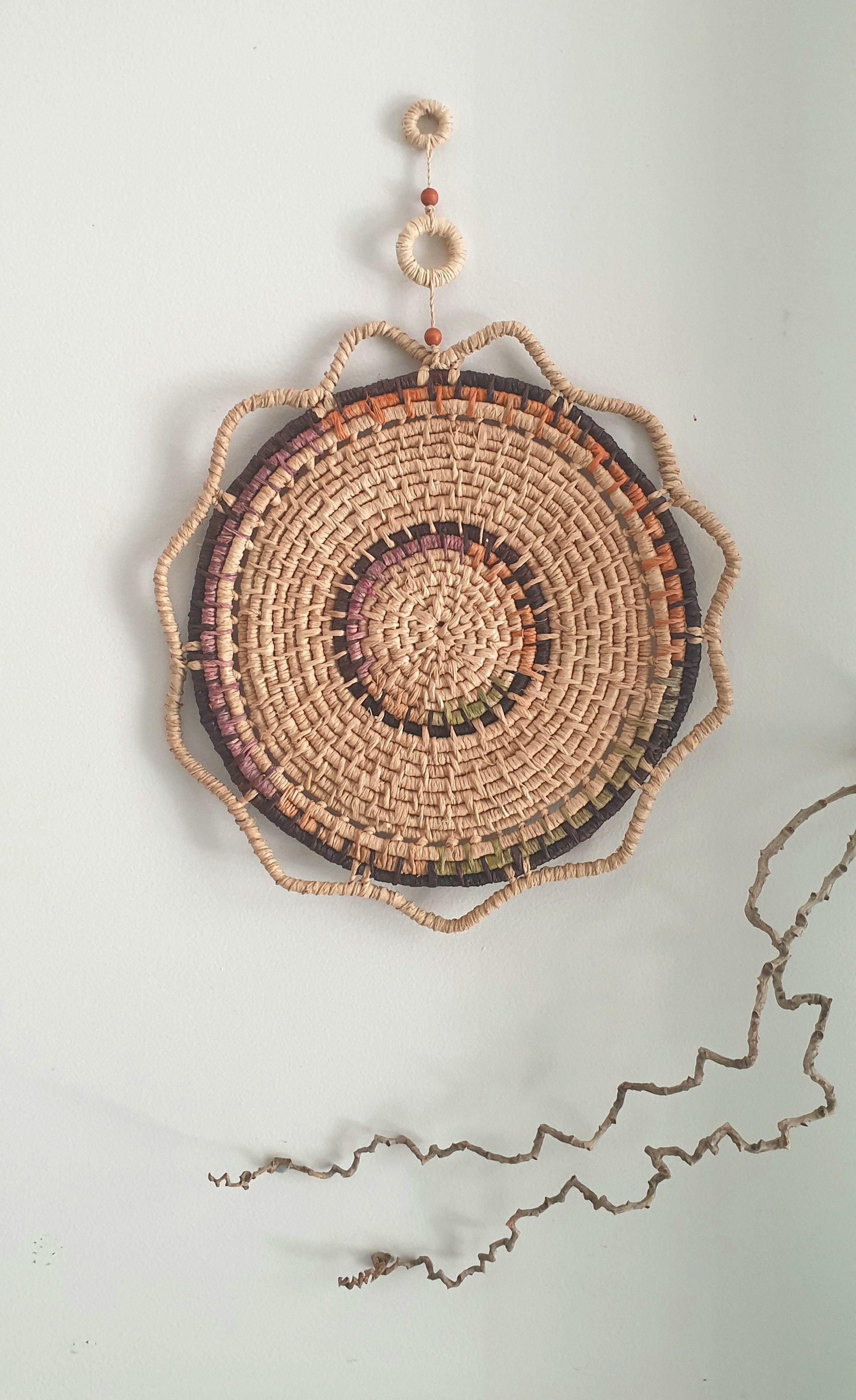 Handmade raffia wall art/hanging
