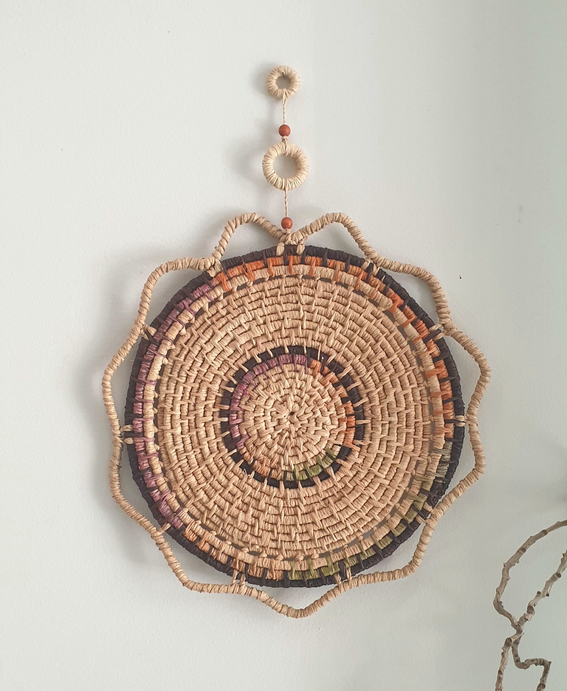 Handmade raffia wall art/hanging