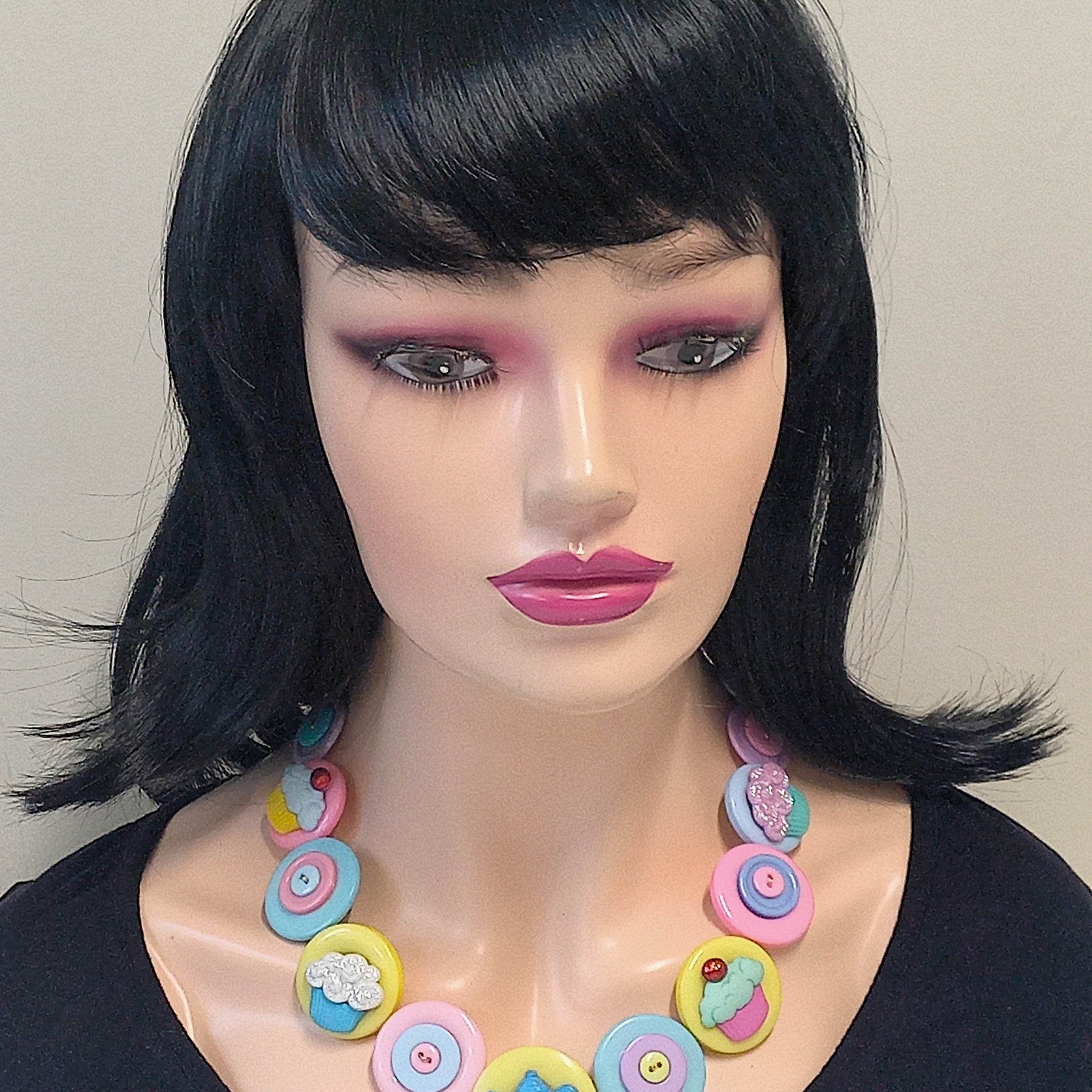 Colourful Button necklace - Tea Time