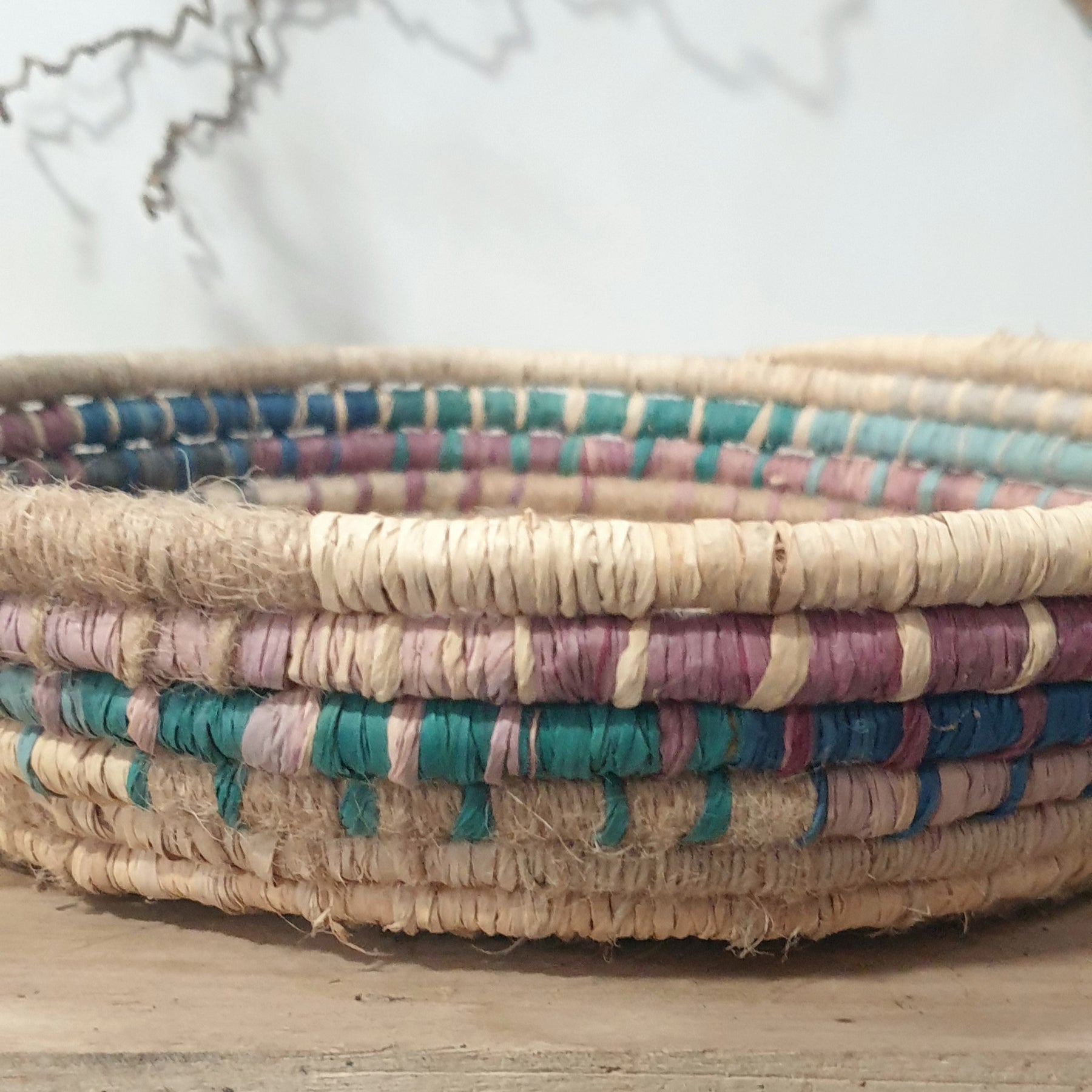 Large handmade natural fibre basket