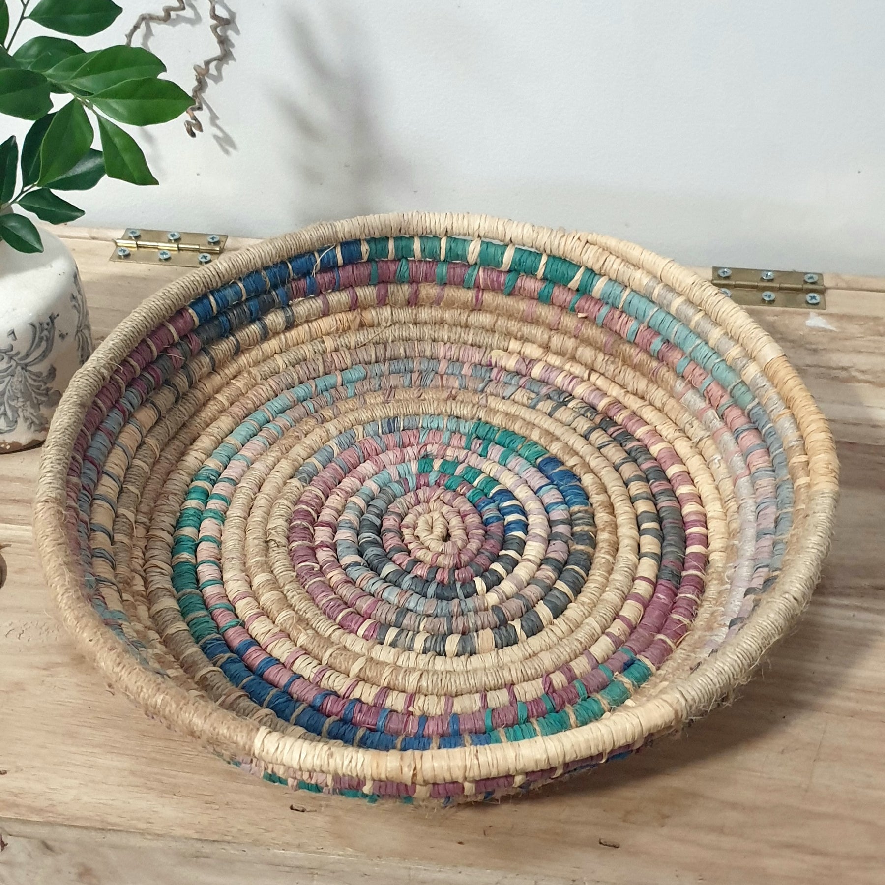 Large handmade natural fibre basket