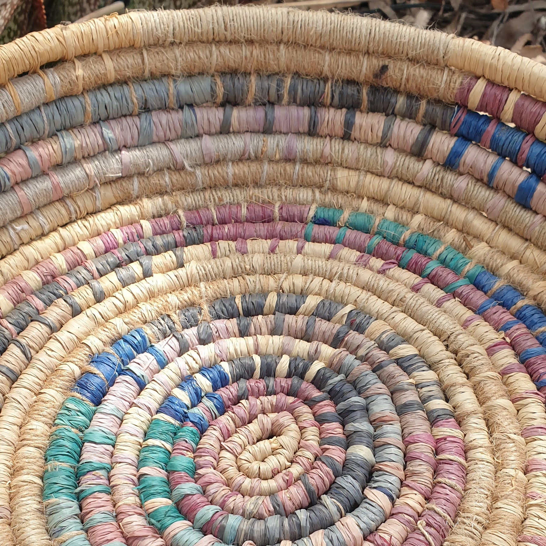 Large handmade natural fibre basket