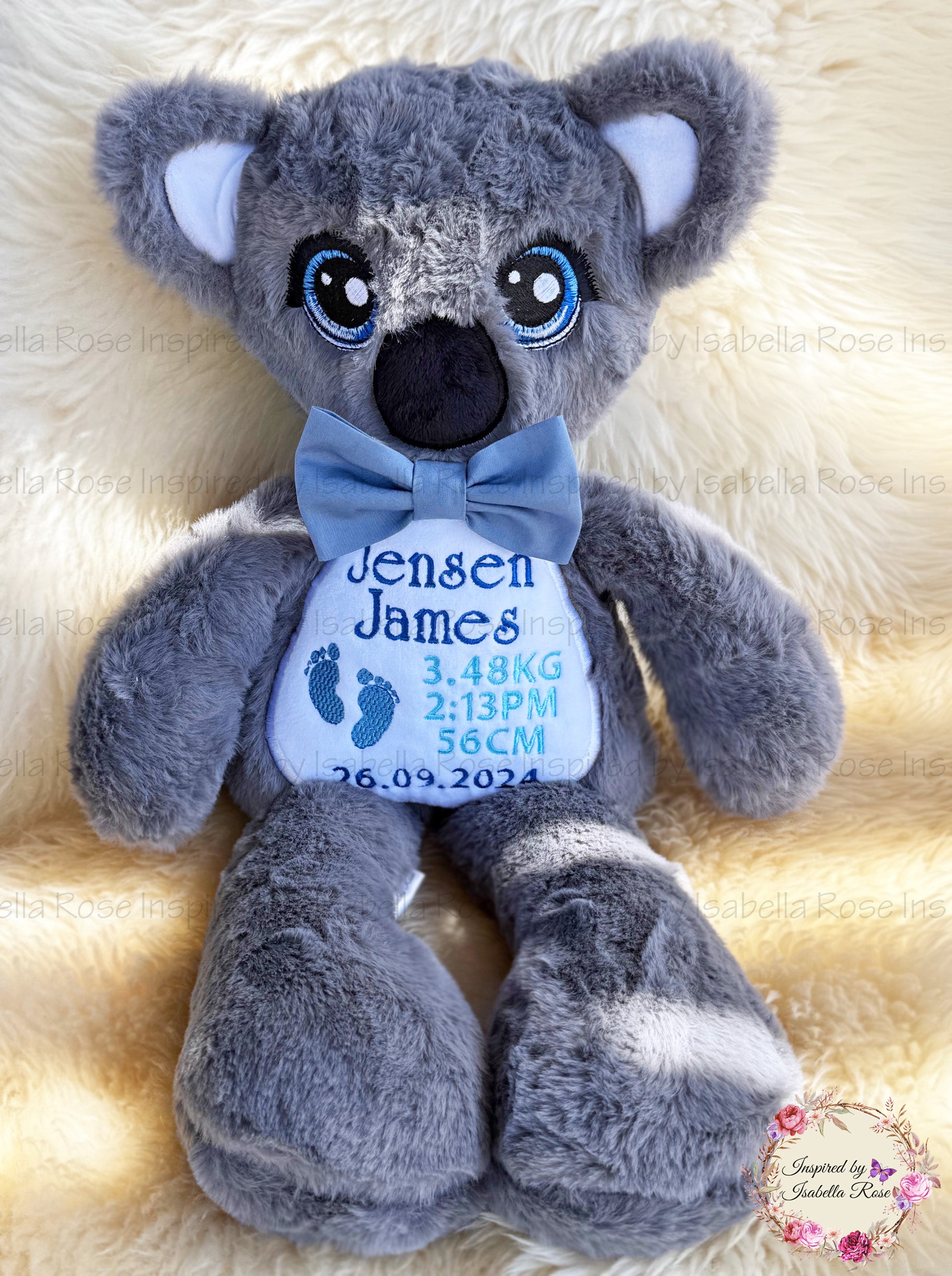 Personalised koala, Embroidered name, Made to order