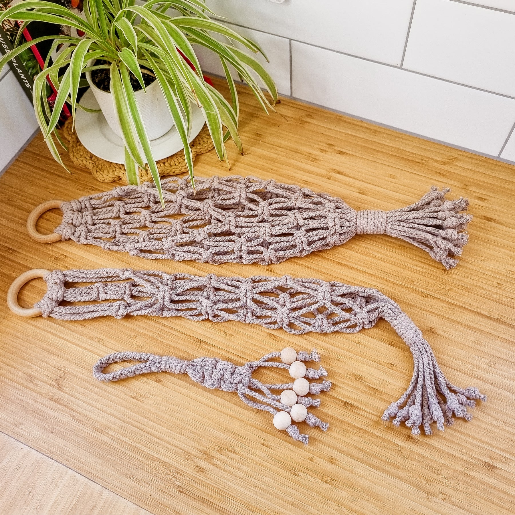 Macrame DIY Kit - Set of 3 Fruit Hangers