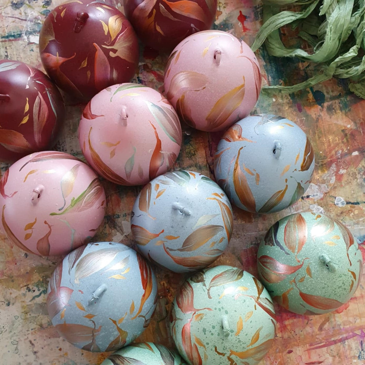 Christmas Glass Wind Chime Ornament | Hand-painted Australian Gum Leaf | Bauble | Decorations