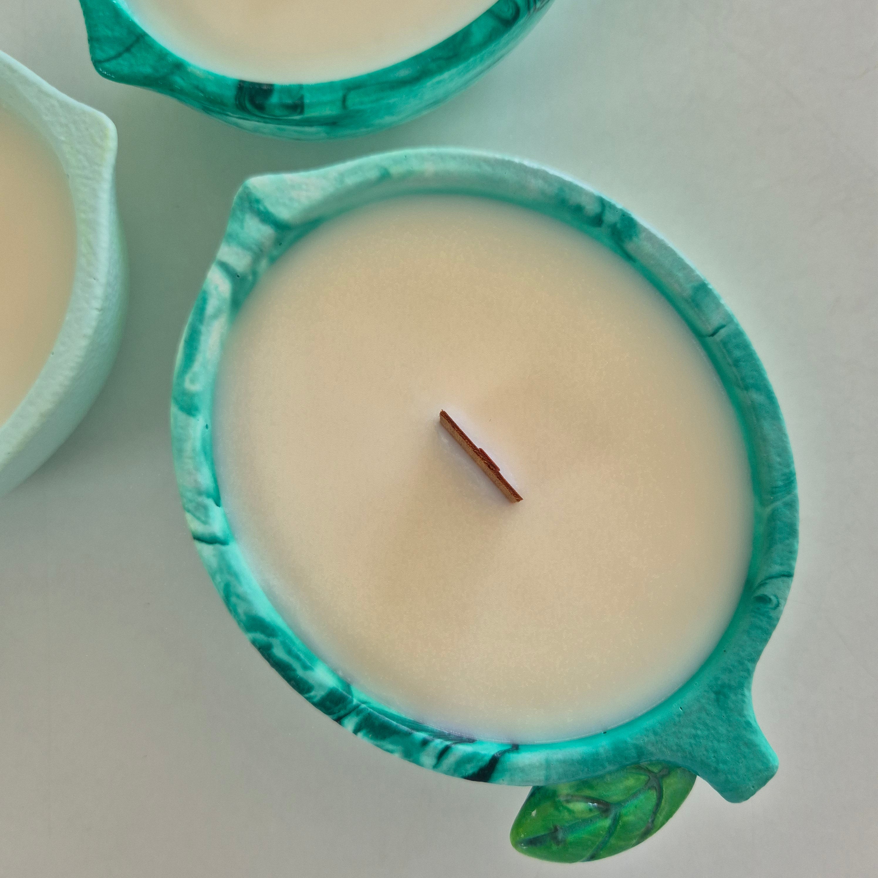Concrete lime bowl candle with lime fragrance