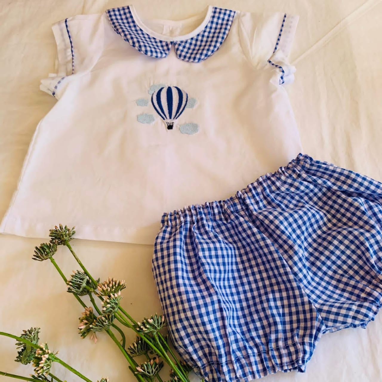 Summer Cotton Baby Outfit-personalized embroidery