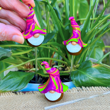Whimsical polymer gnome trio - Fizz, Rolo & Tizzy