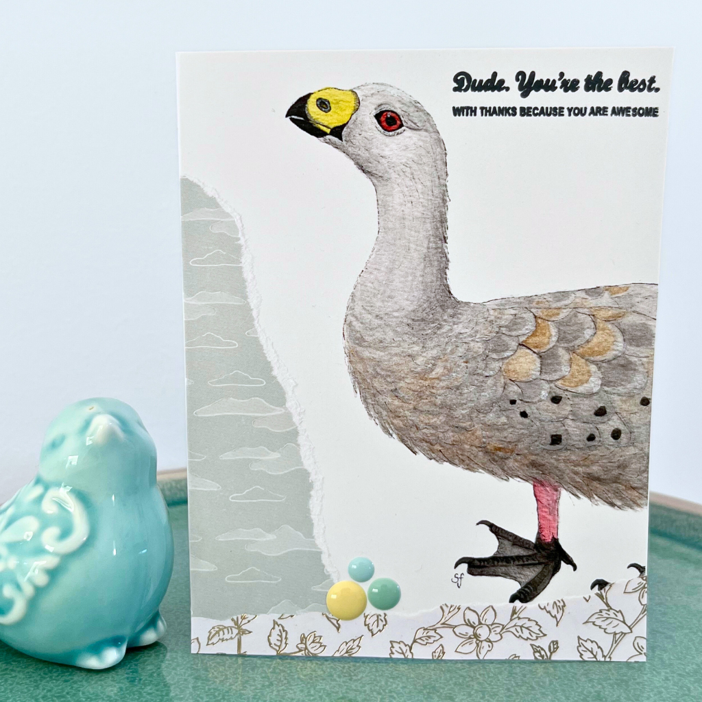 Cape barren goose "Dude, you're the best" card