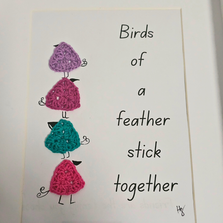 Framed Crochet Art - friendship-