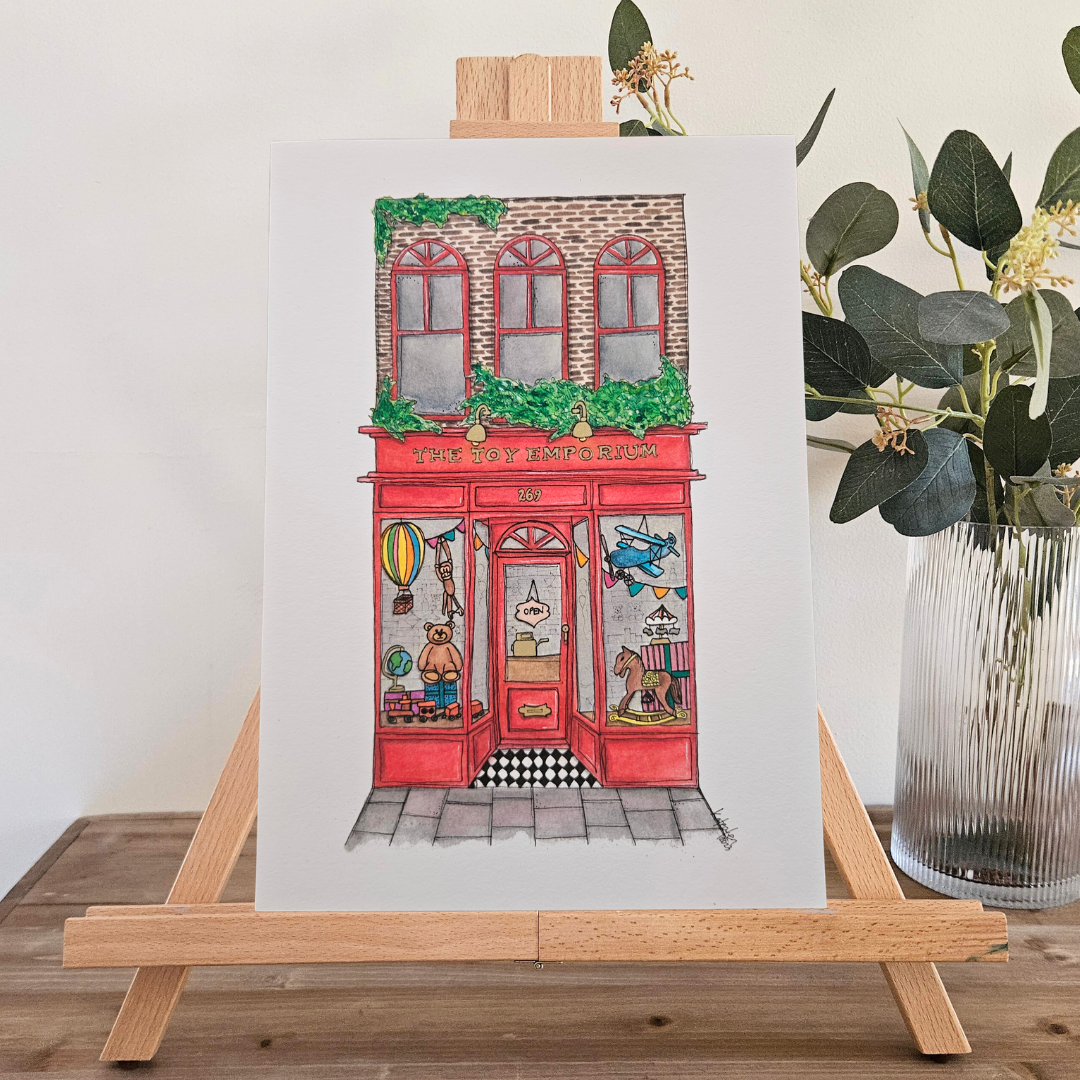 Watercolour Art Print - 'The Toy Emporium'