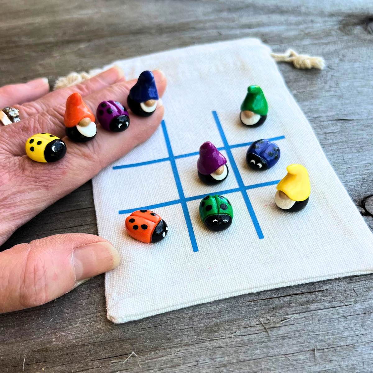 Mini Polymer Clay Gnome & Ladybug Sets