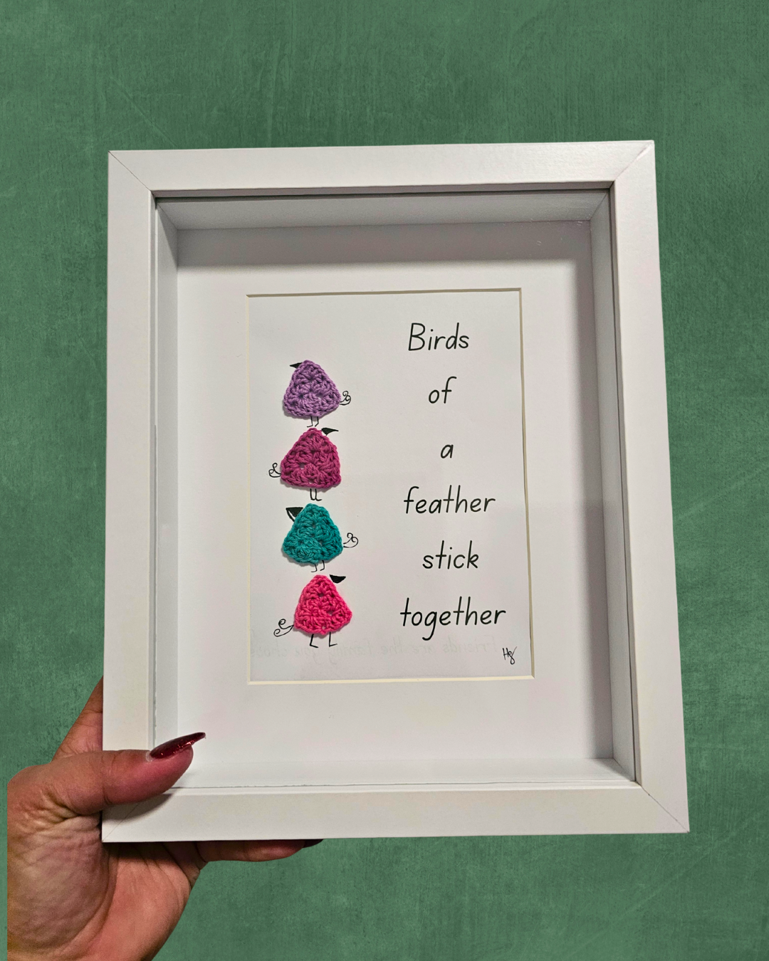 Framed Crochet Art - friendship-