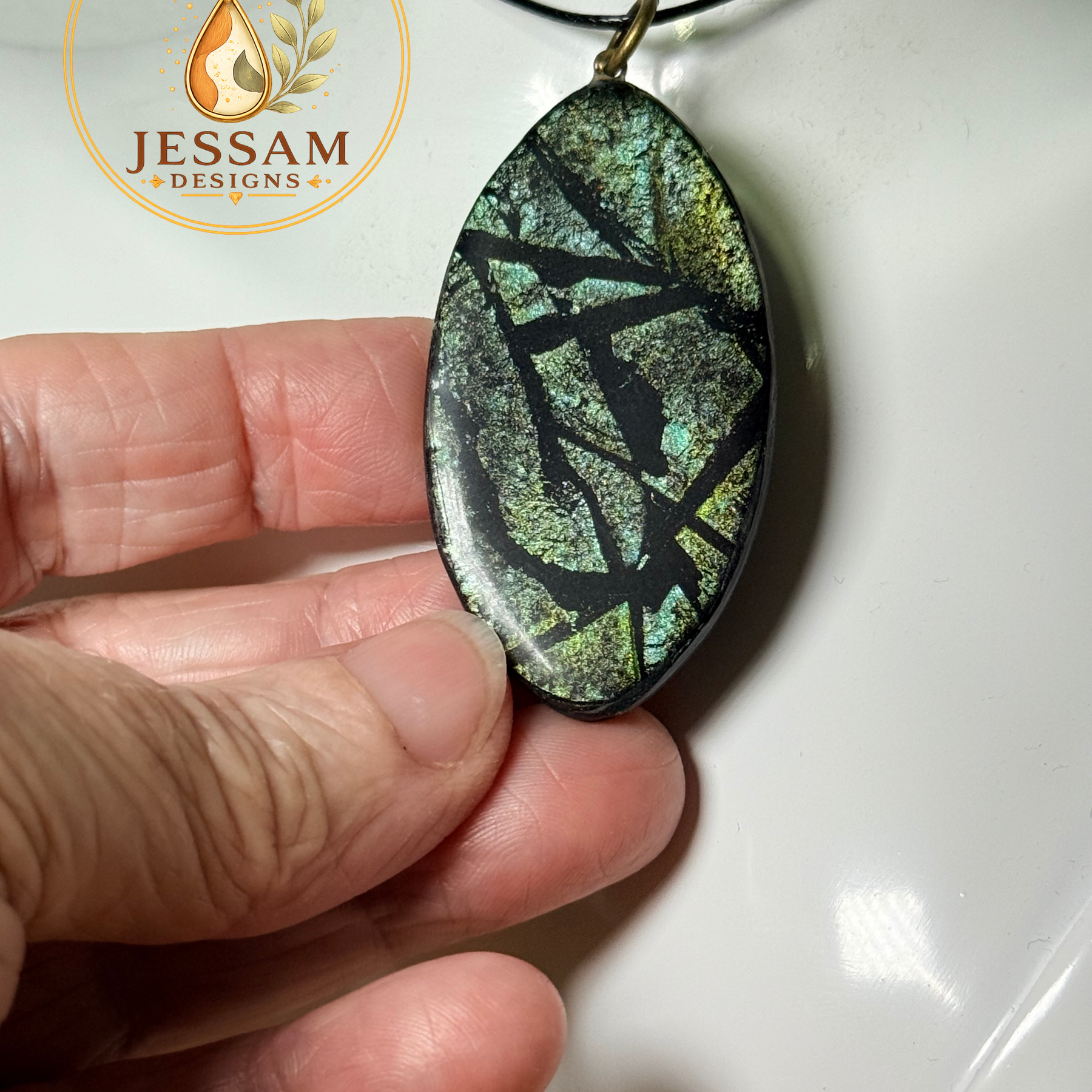 Verdigris Collection | Artisan Polymer Clay Necklace