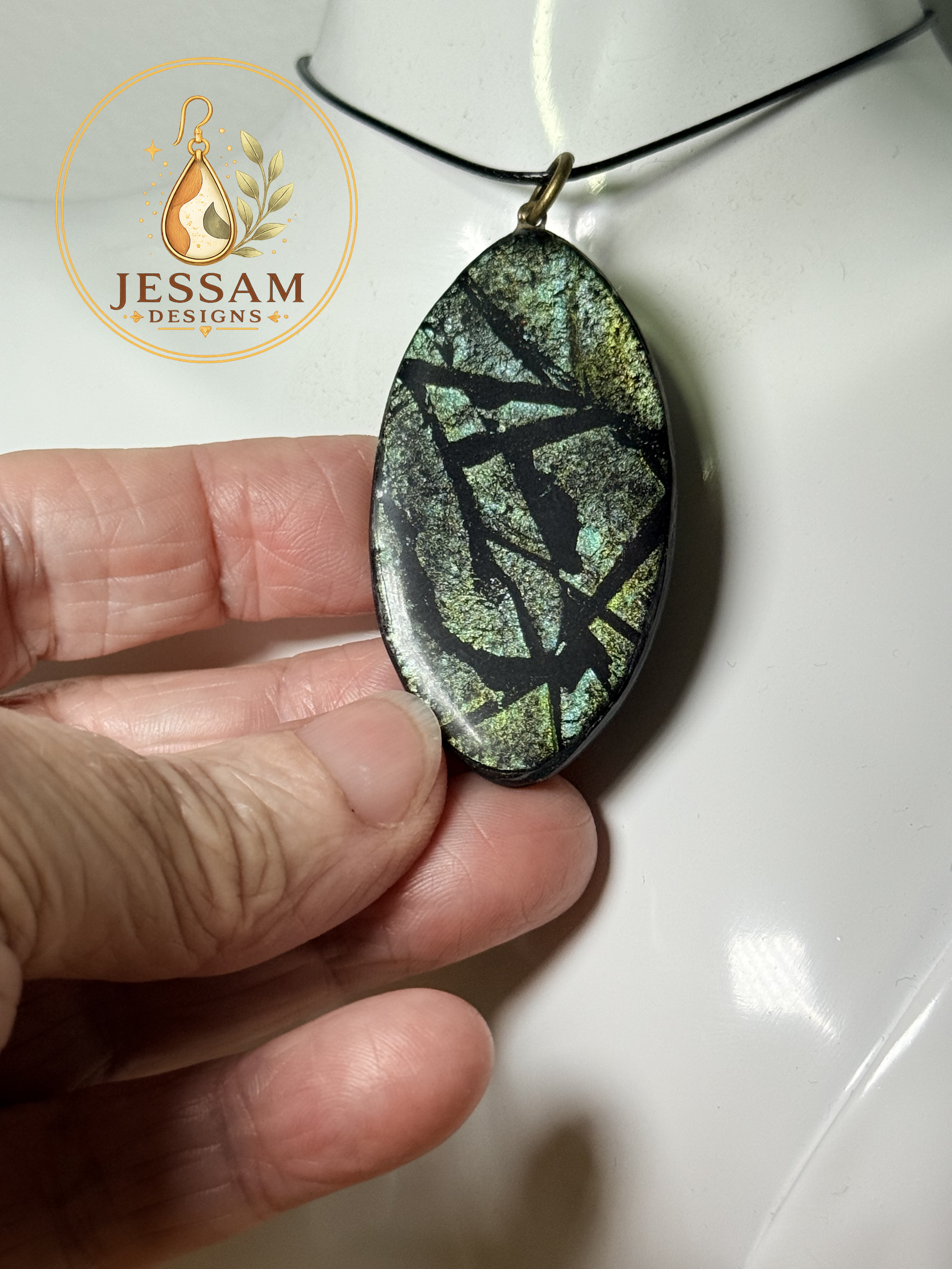 Verdigris Collection | Artisan Polymer Clay Necklace