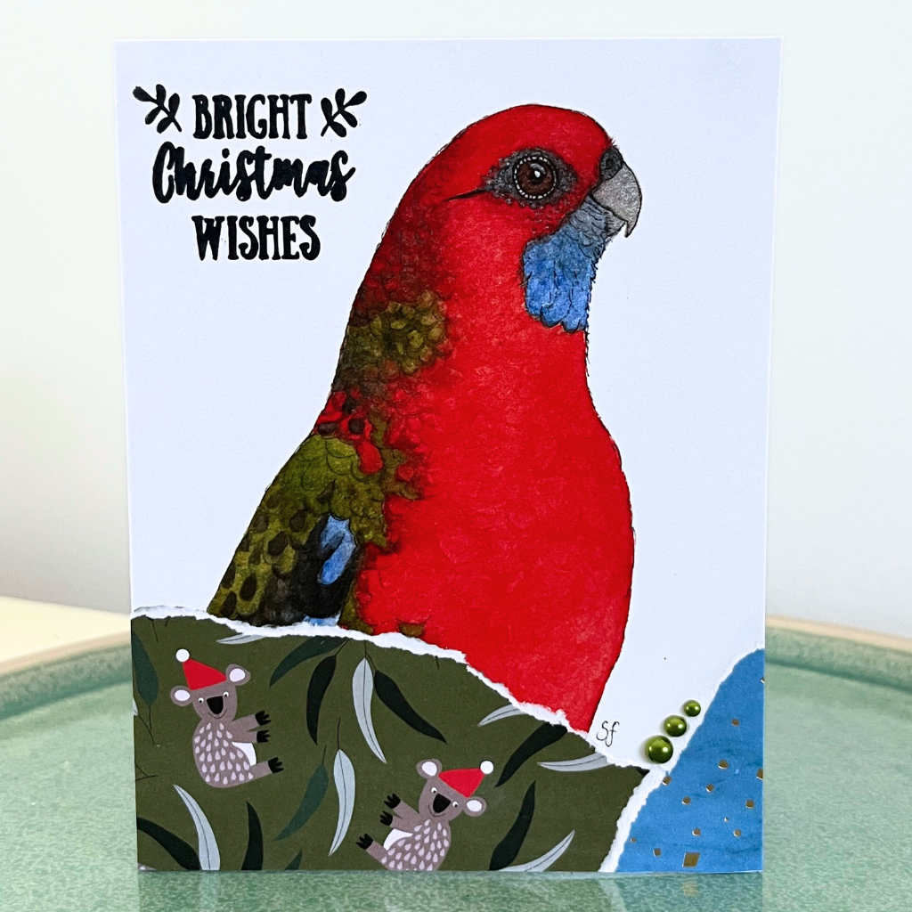 Christmas card - parrots etc (choice of options)