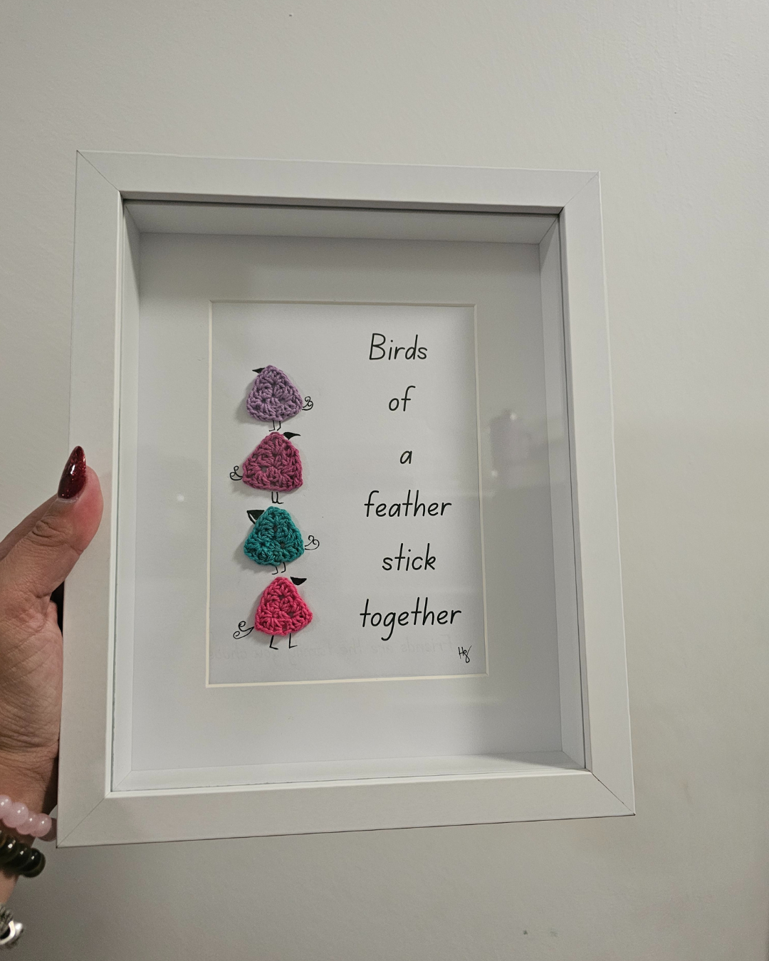 Framed Crochet Art - friendship-