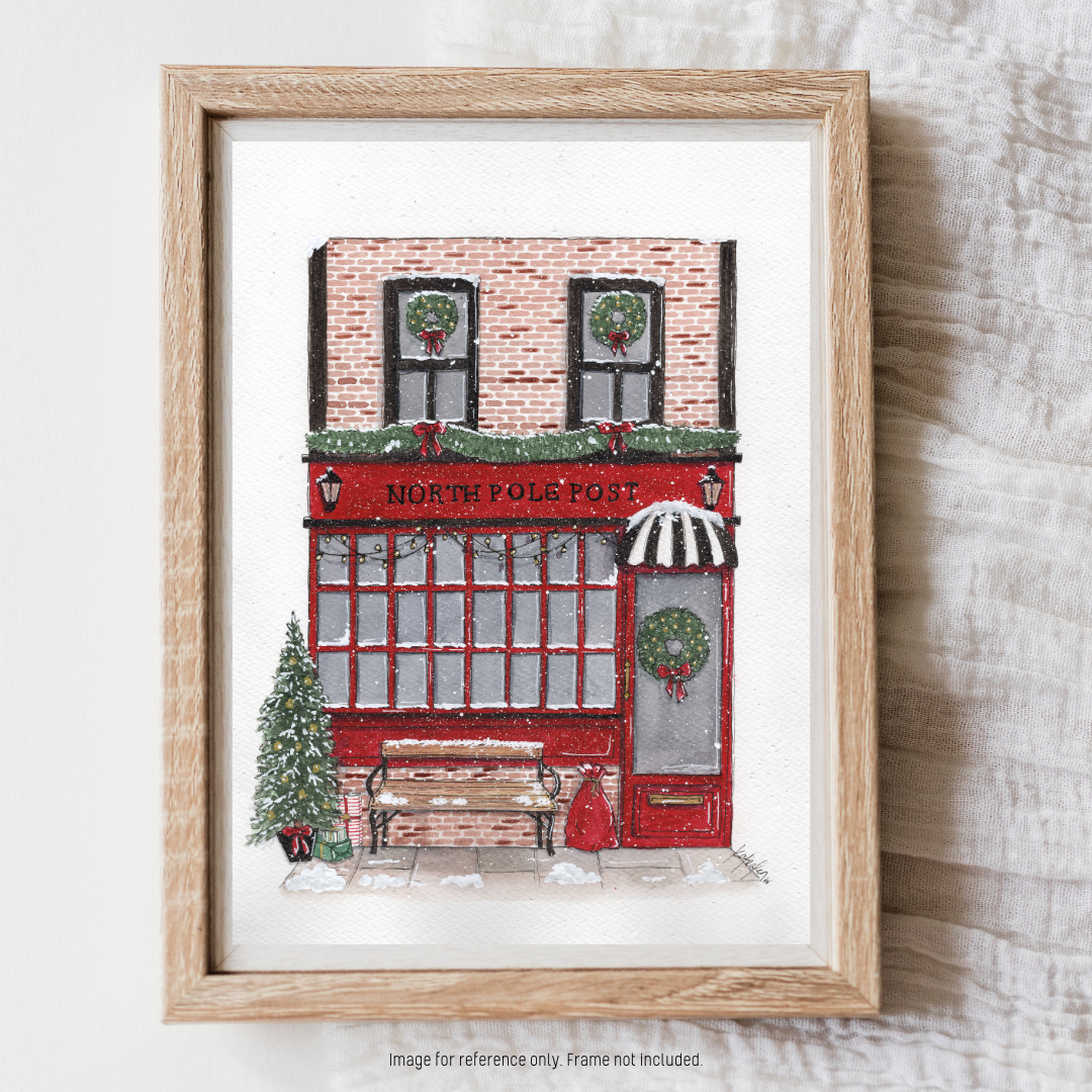 Watercolour Art Print - 'North Pole Post' Storefront