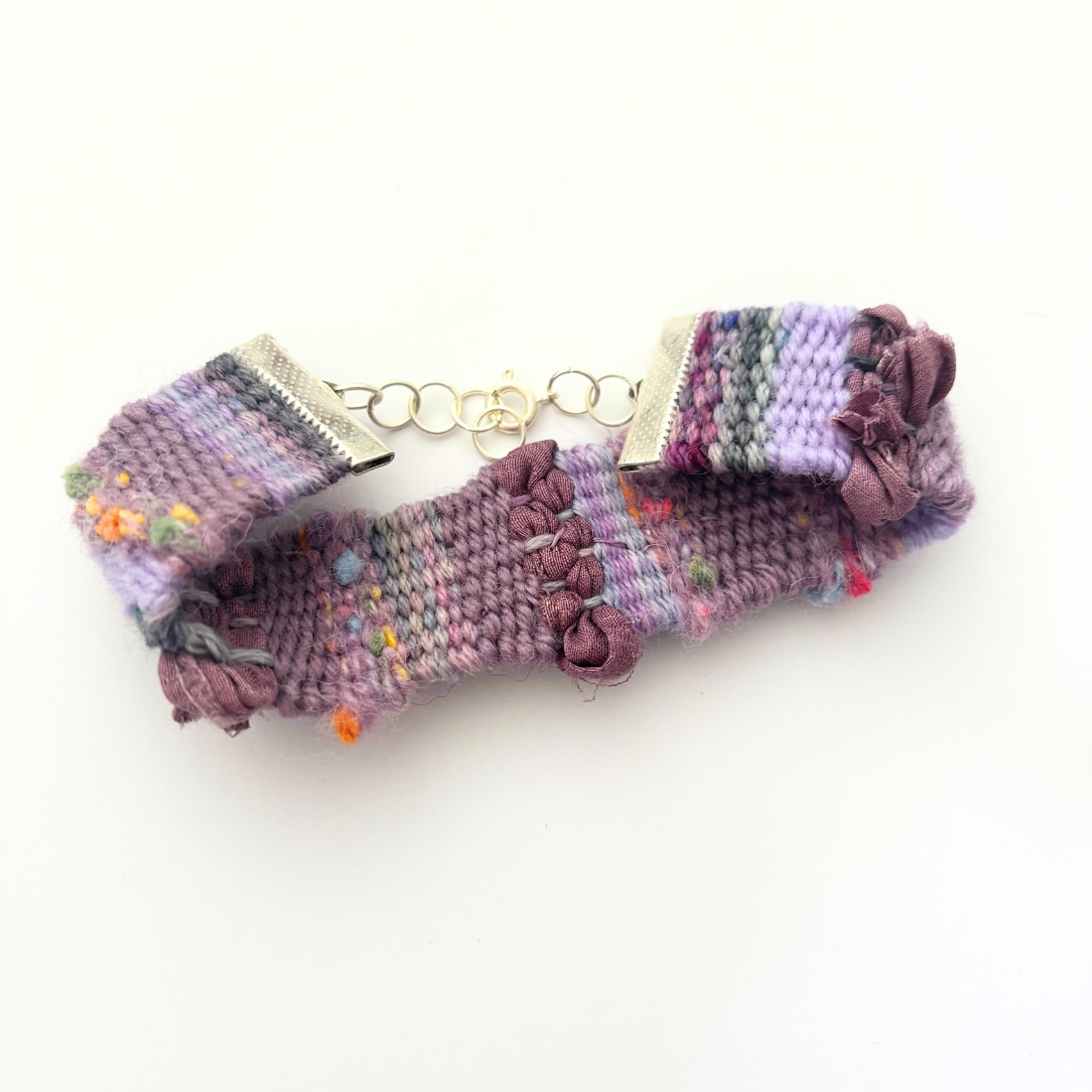 Handwoven Textile Fibre Art Bracelet