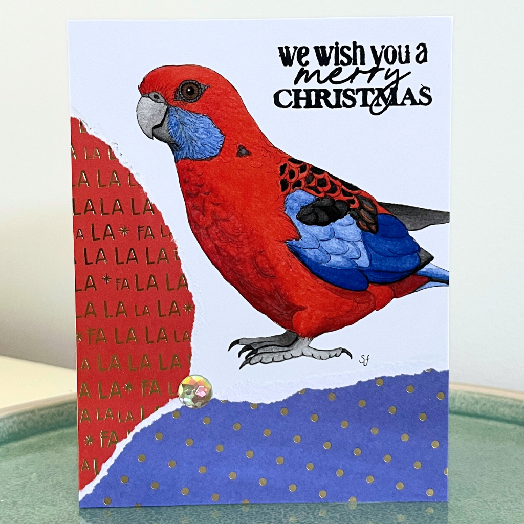 Christmas card - parrots etc (choice of options)