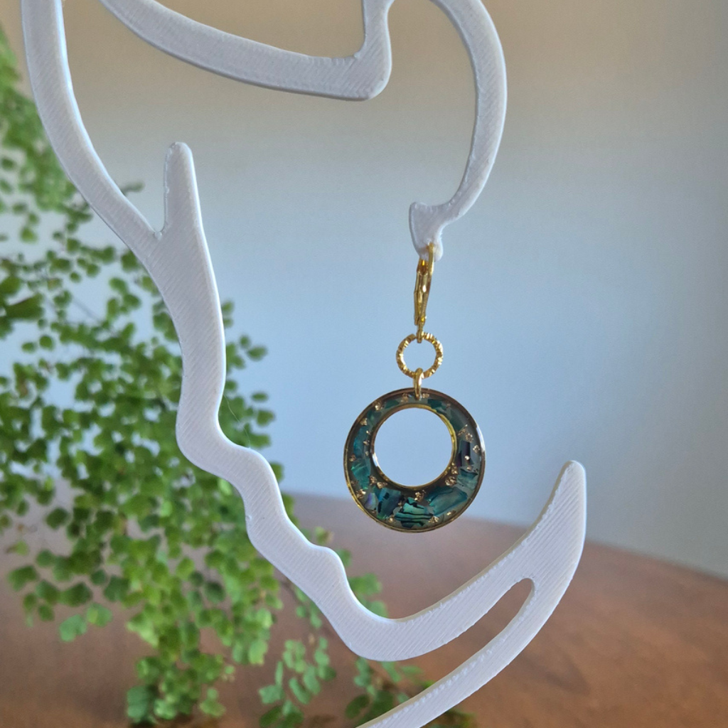 Handmade Abalone Shell Hoop Earrings