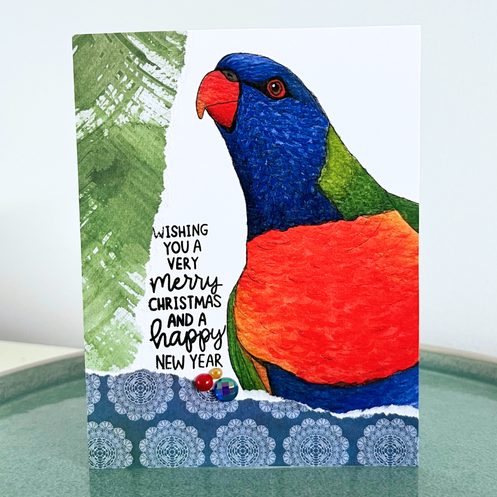 Christmas card - parrots etc (choice of options)