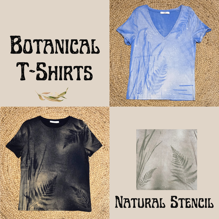 Botanical T-Shirt - Various Sizes - Natural Stencil - Last of this Collection