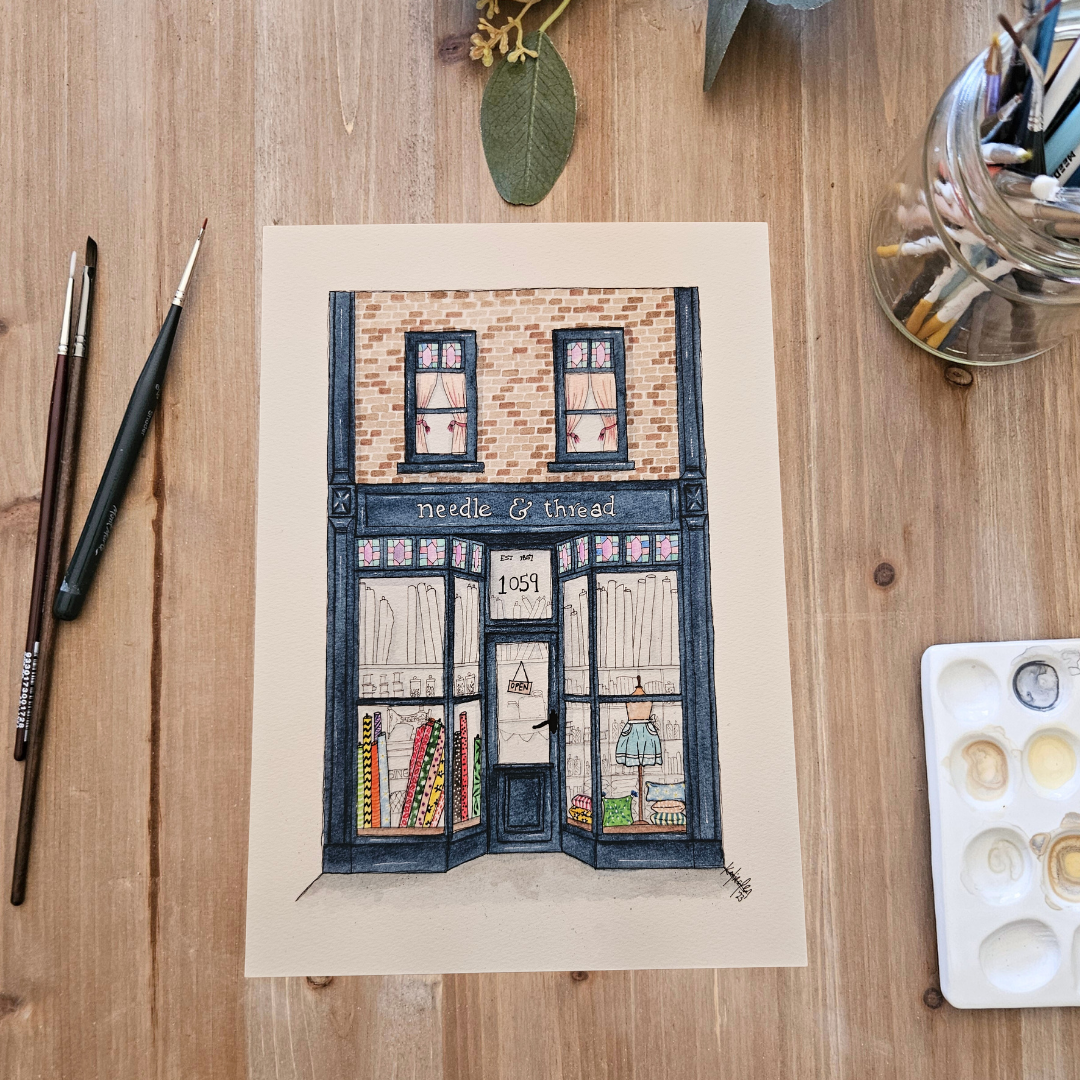 Watercolour Art Print - 'Needle & Thread'