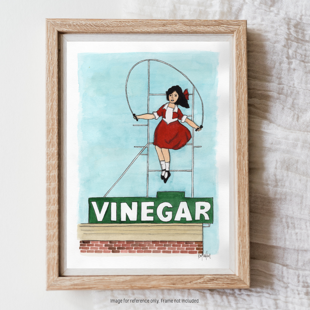 Watercolour Art Print - 'Skipping Girl'