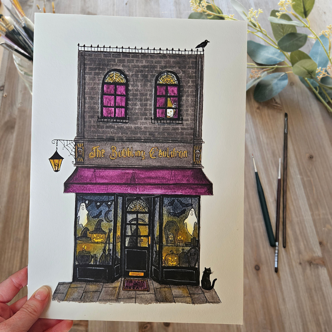 Watercolour Art Print - 'The Bubbling Cauldron' Storefront