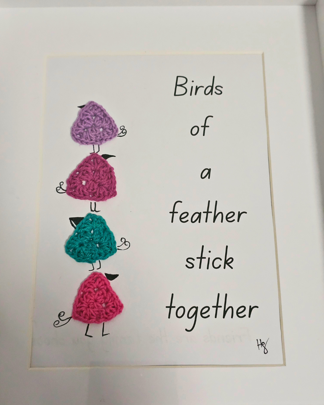 Framed Crochet Art - friendship-