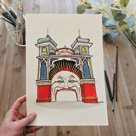 Watercolour Art Print - 'Luna Park'