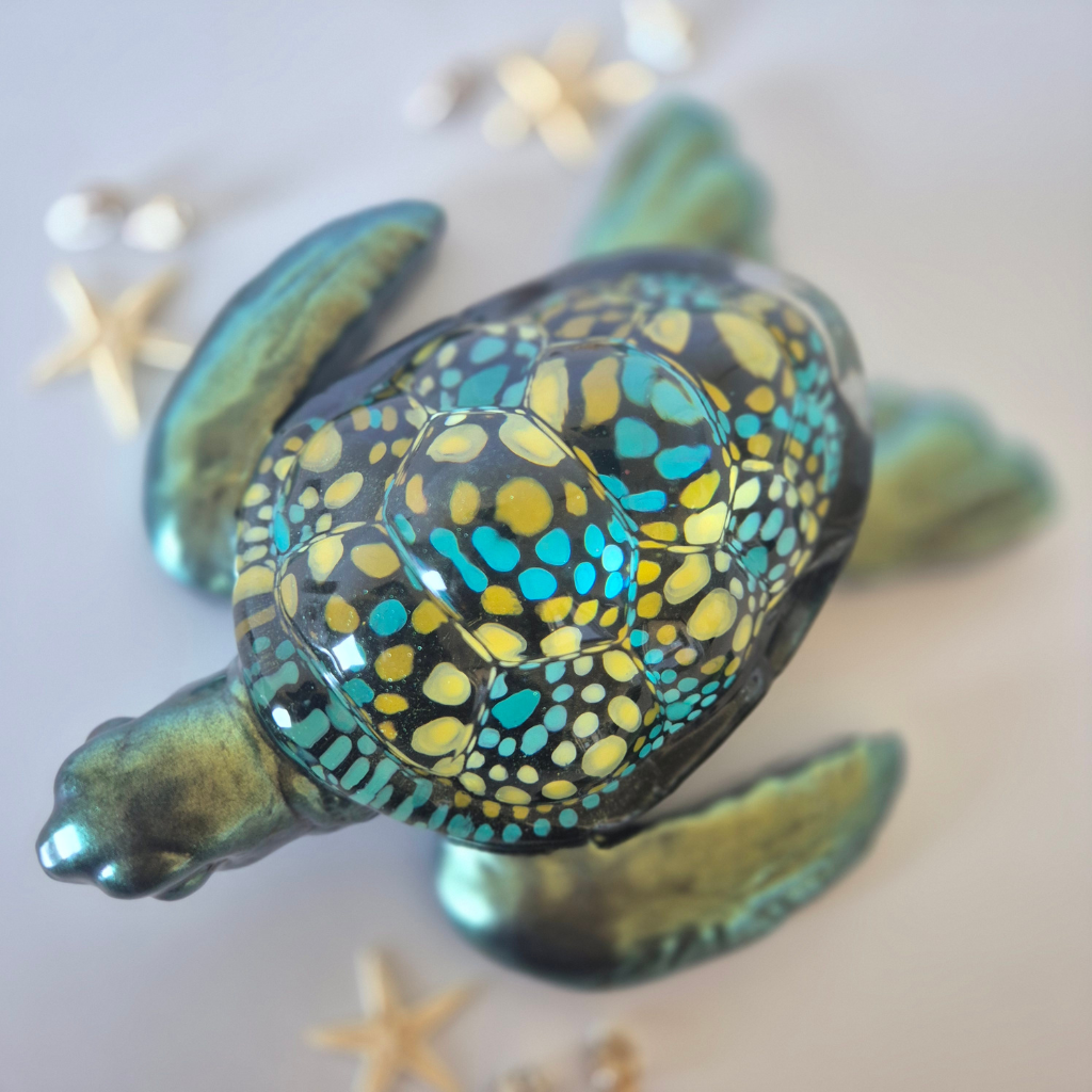 Handpainted Contemporary Indigenous Design Sea Turtle