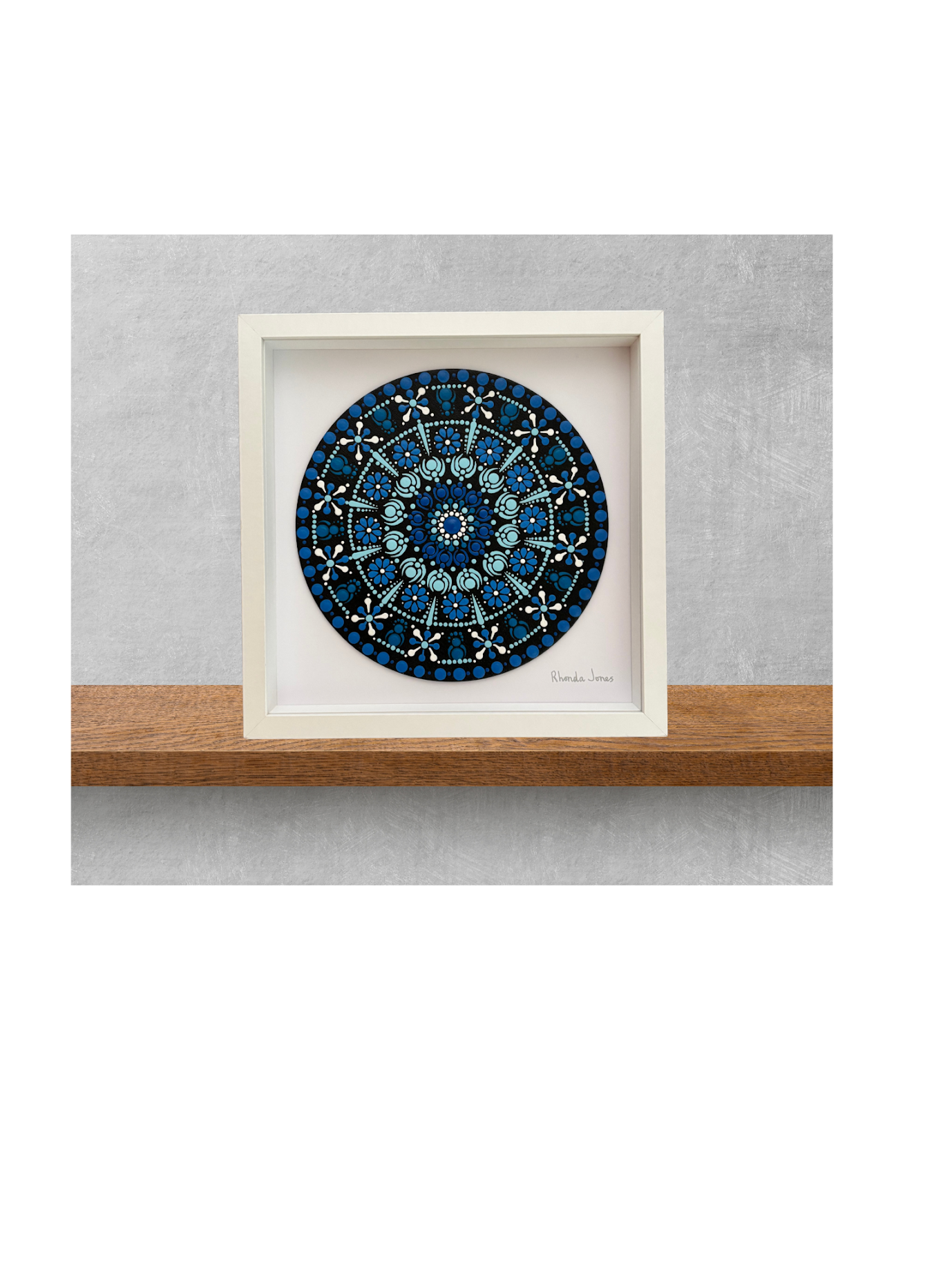 Blueberry Creme Acrylic Hand-dotted Mandala