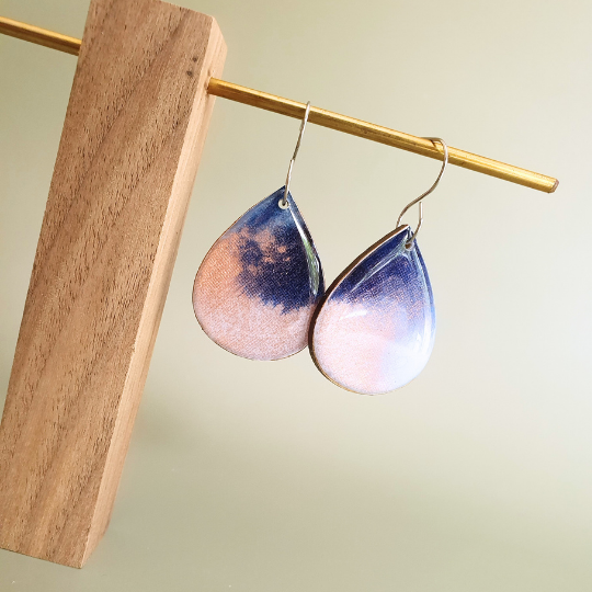 The Bubblegum Sky Collection | Resin art jewellery | Studs & large dangle earrings | Brooch