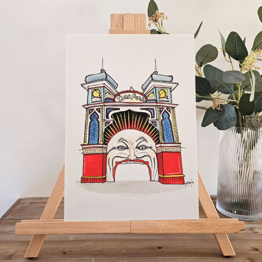 Watercolour Art Print - 'Luna Park'