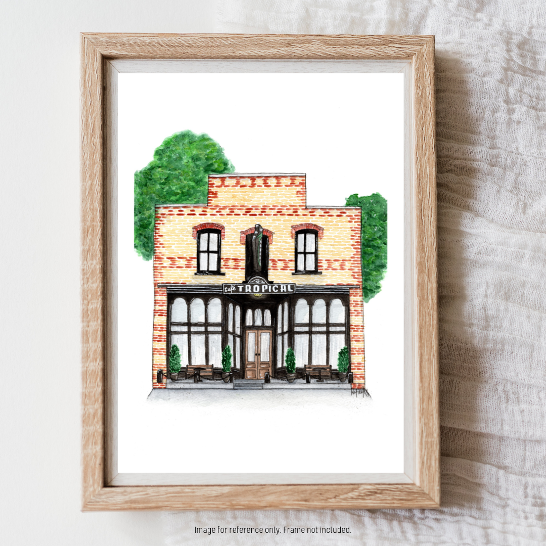 Watercolour Art Print - 'Cafe Tropical'