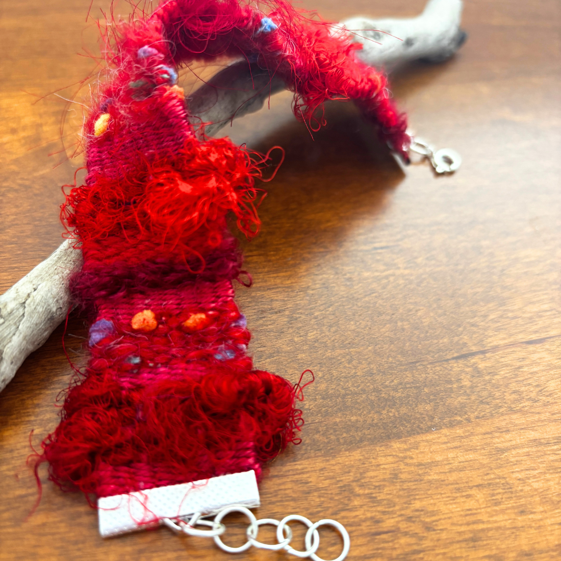 Handwoven Textile Fibre Art Bracelet