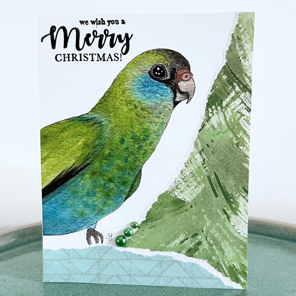 Christmas card - parrots etc (choice of options)