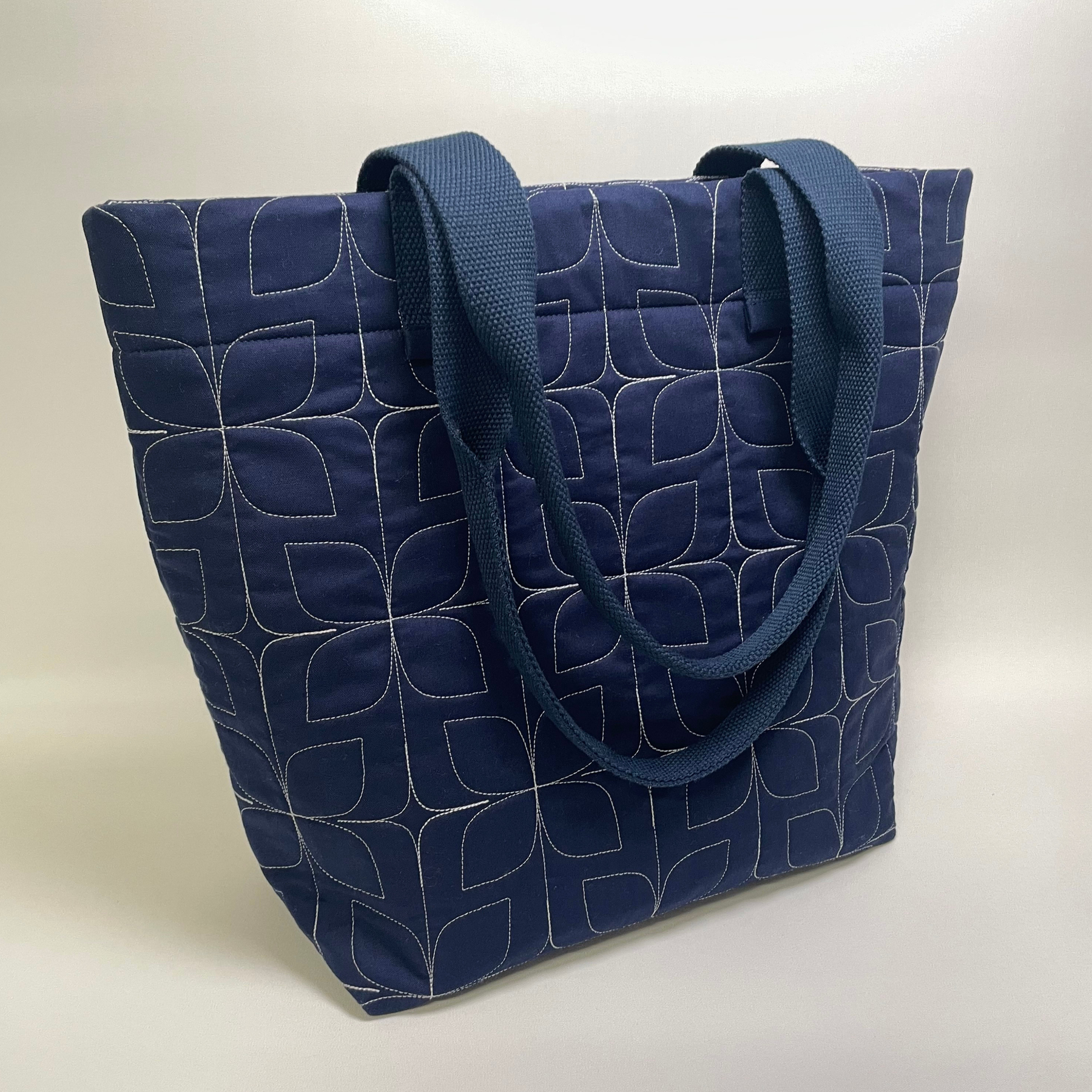 Tote Bag - Quilted Navy Blue - Shopping/Beach/Market/Everyday