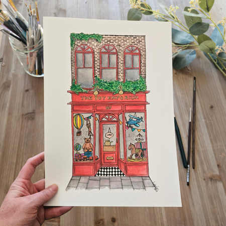 Watercolour Art Print - 'The Toy Emporium'