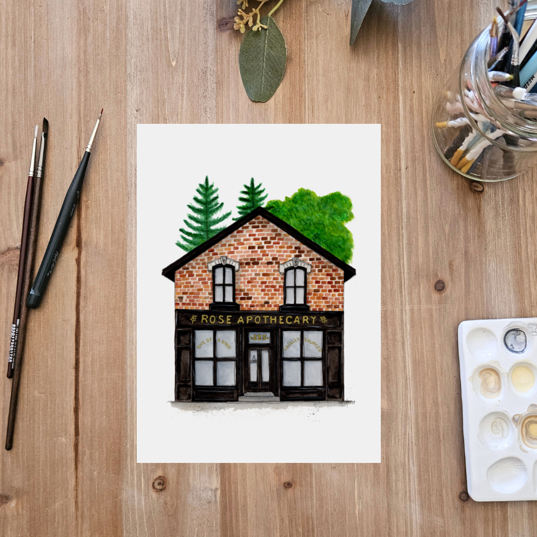 Watercolour Art Print - 'Rose Apothecary'