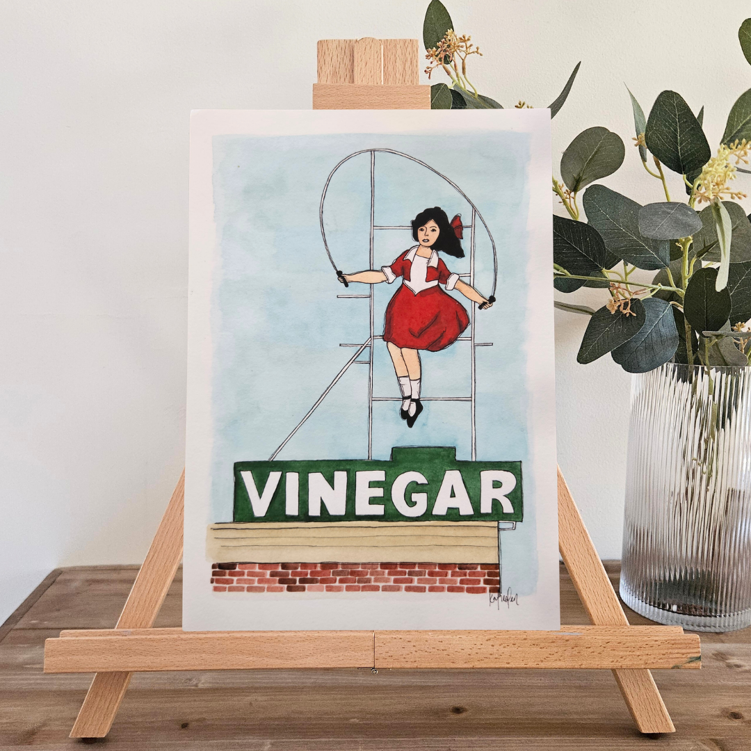 Watercolour Art Print - 'Skipping Girl'