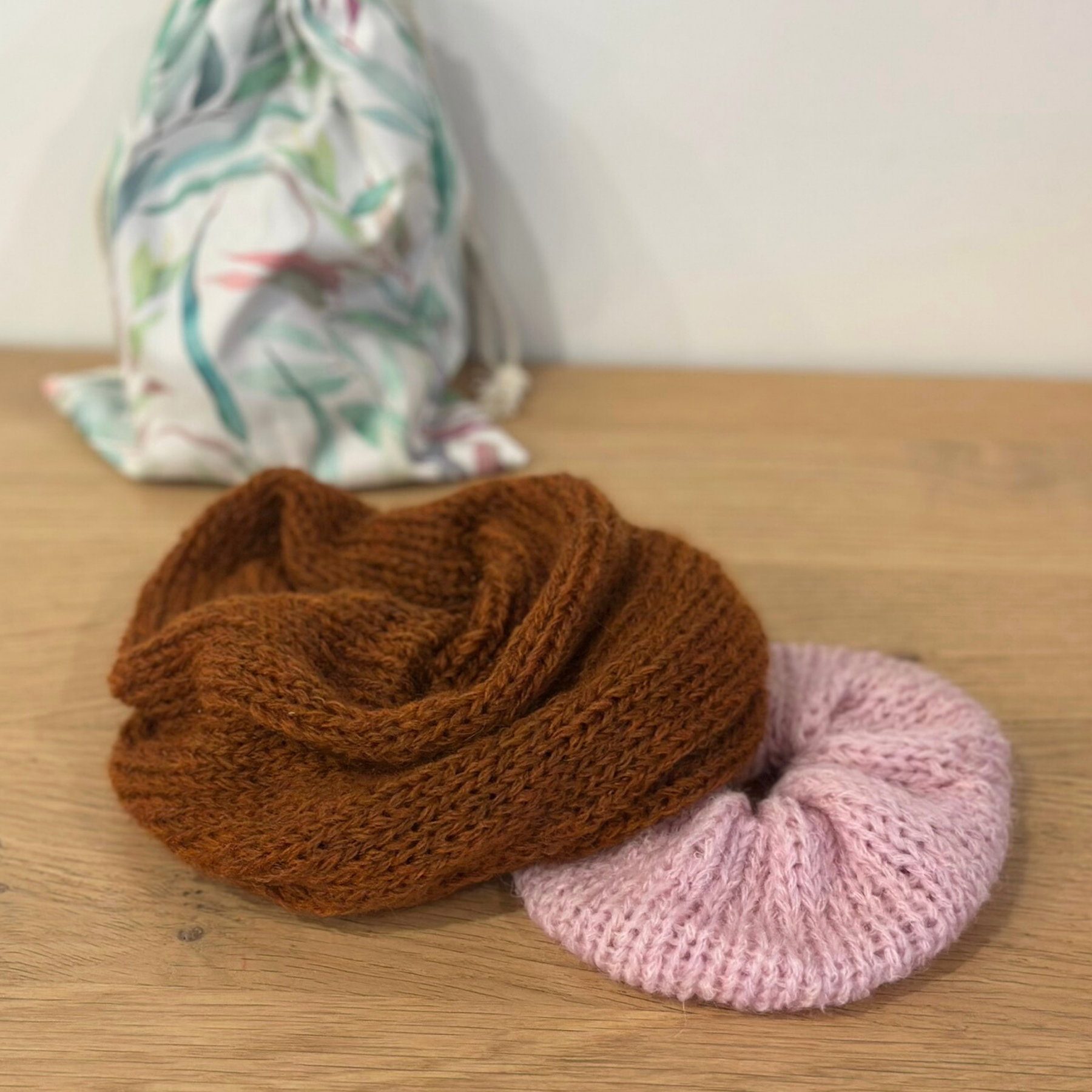 Handmade Knit Scrunchie Gift Set – Merino & Alpaca