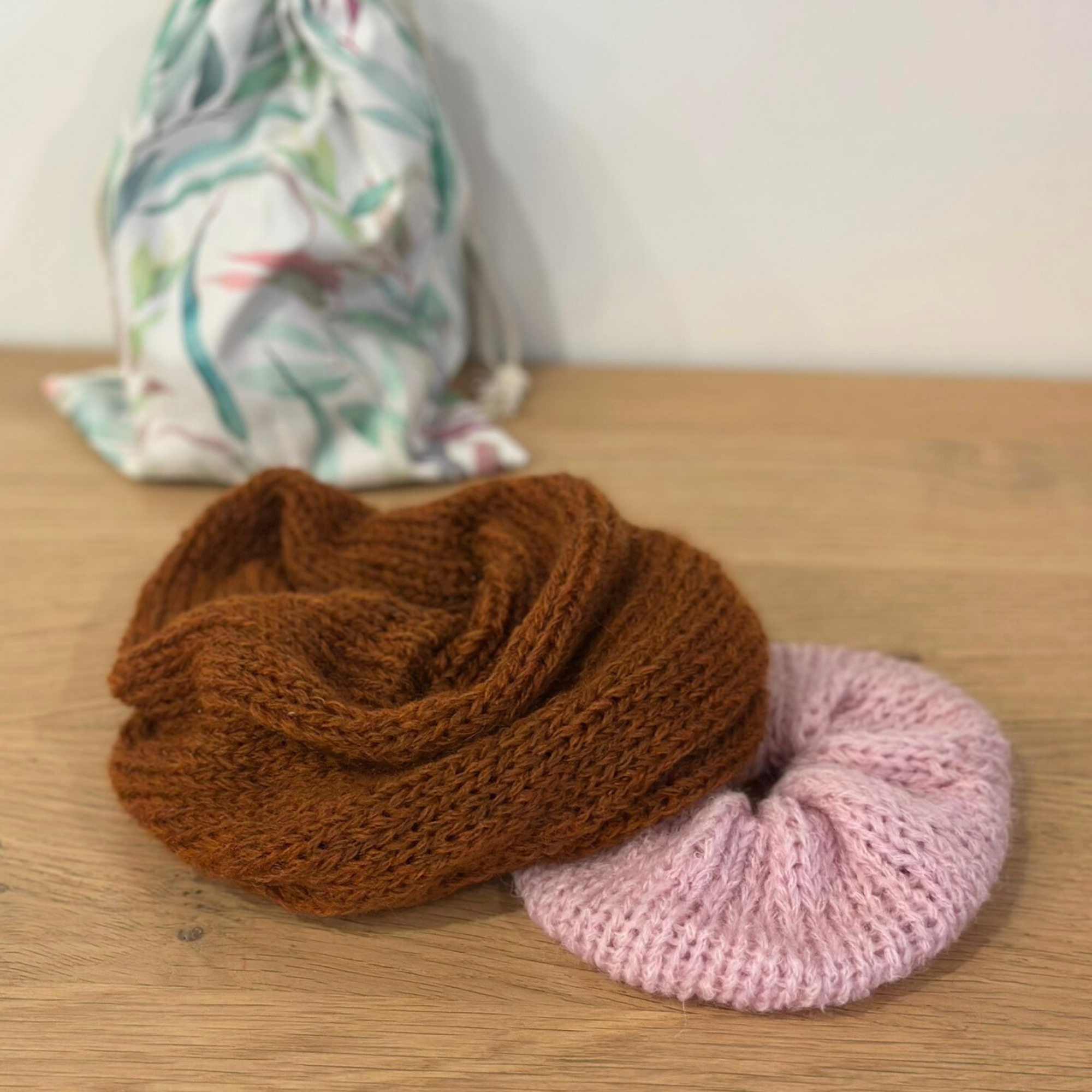 Handmade Knit Scrunchie Gift Set – Merino & Alpaca
