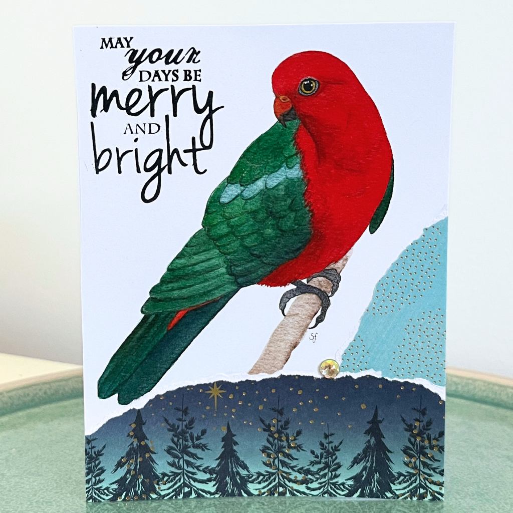 Christmas card - parrots etc (choice of options)