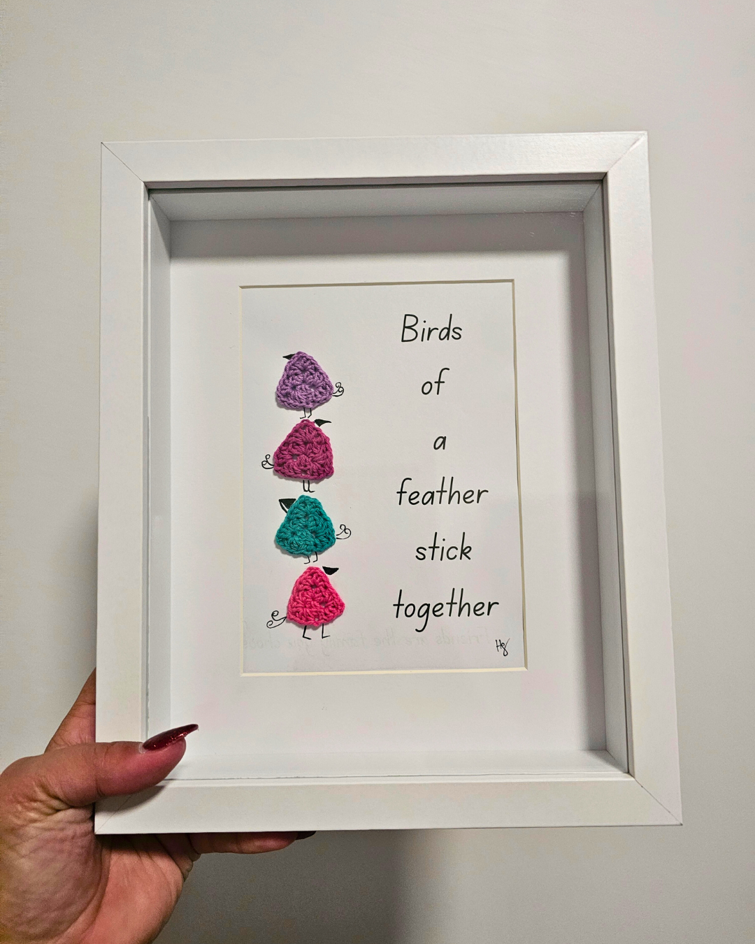 Framed Crochet Art - friendship-