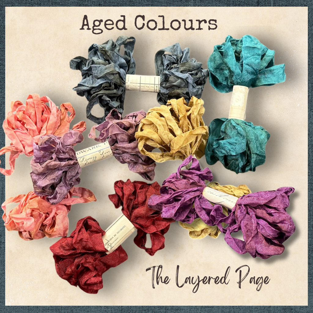 5m Aged Hand Dyed Crinkled Seam Binding Ribbon - Choose your Colour