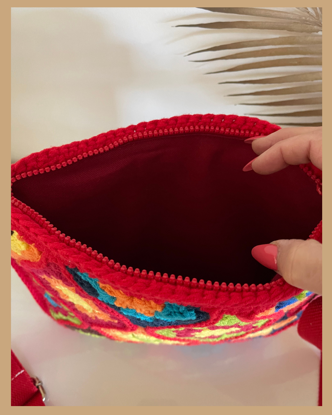 Handmade Crochet Crossbody Bag Colourful Cotton Shoulder Bag