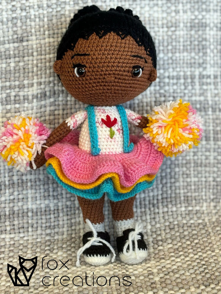 Cheerleader Crochet Doll